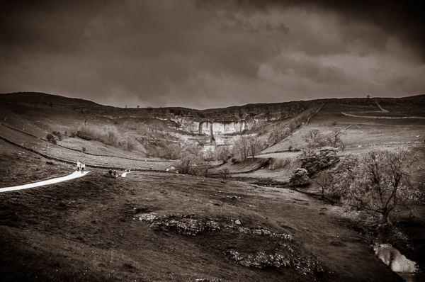A view of Malham Cove in the Yorkshire Dales.