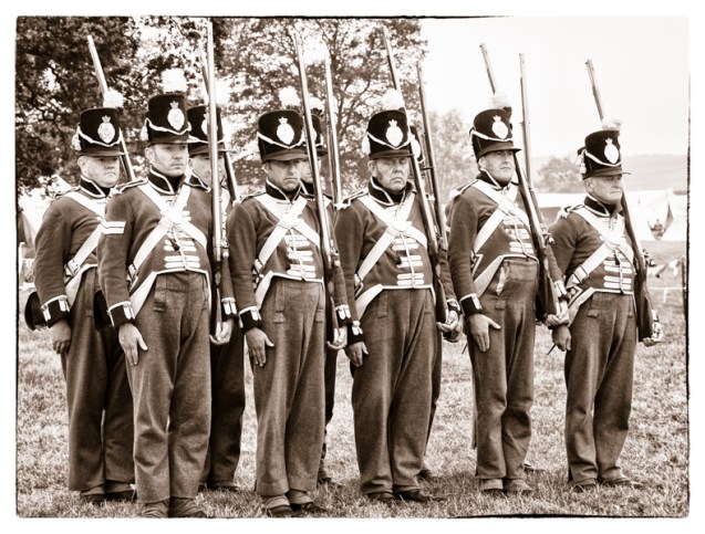 A group of re-enactment soldiers.