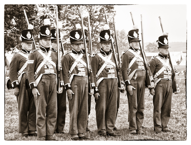 A group of re-enactment soldiers.