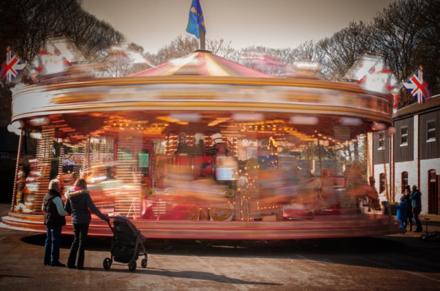 Fairground rise showing movement in still photo.