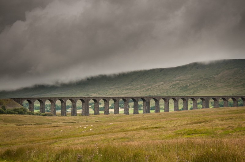 Clouds rolling over Wherneside at the Ribblehead Viaduct.