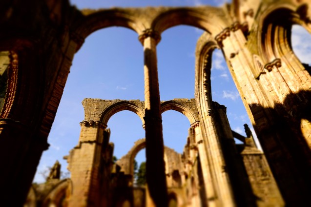 Underneath the arches . . . . at Fountains Abbey