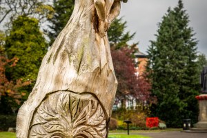 Carving of a green man