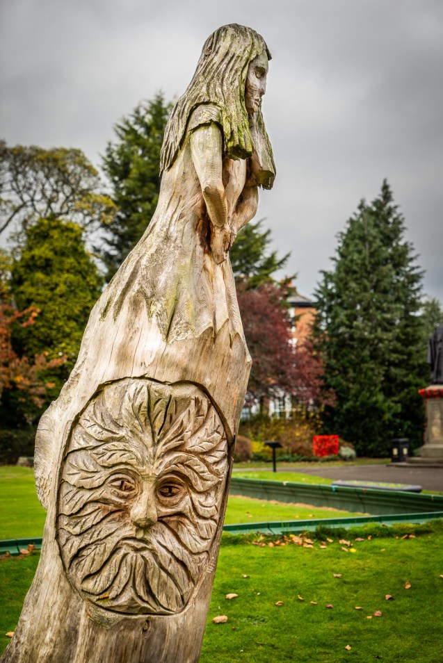 Carving of a green man